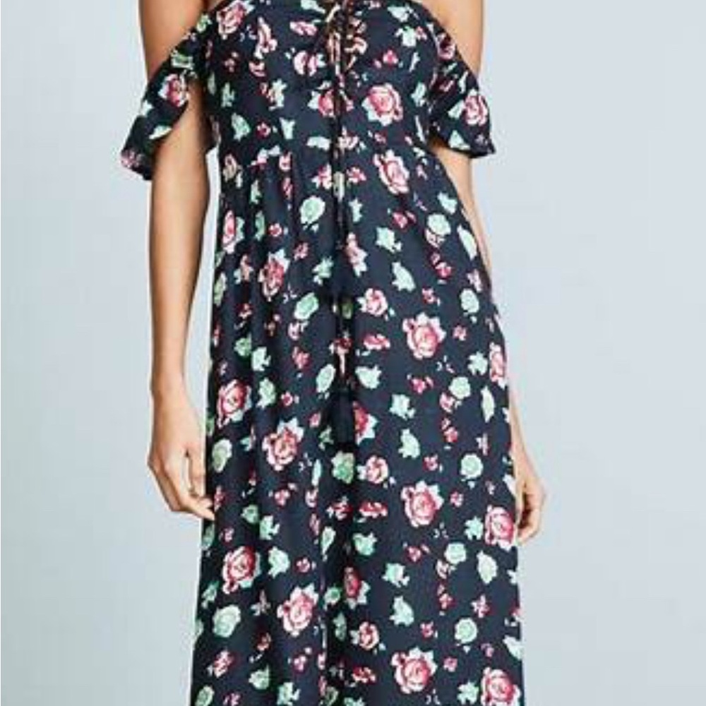 Tiare Hawaii Pink and Blue Ruffled High Low Sundress